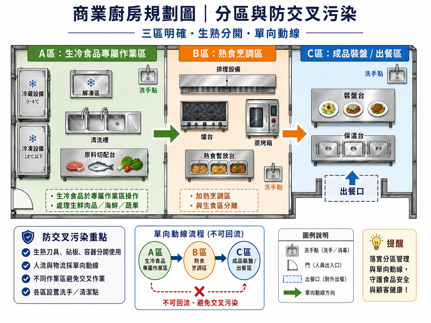 三區分明與防交叉污染